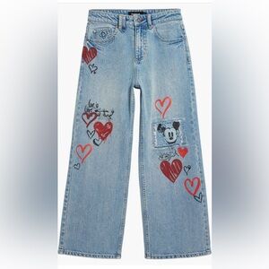 Desigual x Disney mickey Minnie wide leg jeans